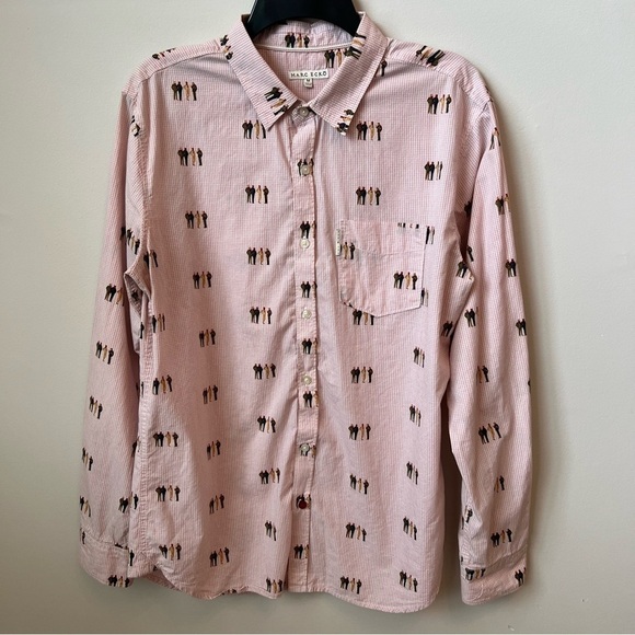 Marc Ecko Cut & Sew 4 People Button Up Shirt Collared Front Pocket Casual Sz M - Picture 1 of 12